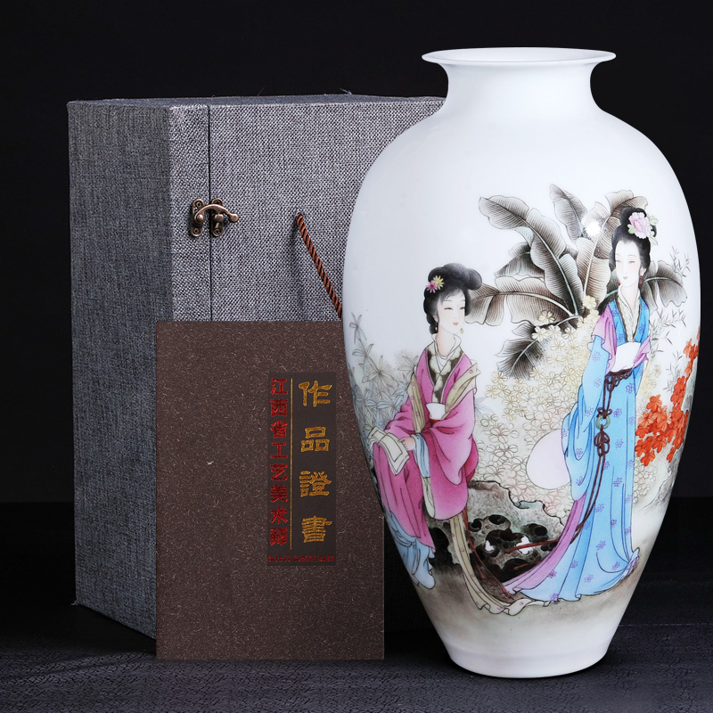 Jingdezhen ceramics vase hand - made south garden sweet wind of new Chinese style household adornment of the sitting room TV ark, furnishing articles