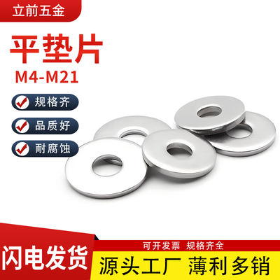 Flat gasket M5/M6/M8 galvanized round gasket, metal enlarged and thickened gasket, small thin spacer screw flat gasket