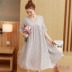 Đầm voan xuân hè 2021 new plus size nữ 200 kg lỏng mỡ mm che bụng dài xếp ly chữ trung - A-Line Váy