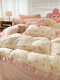 Winter Milk Velvet Four-Piece Set, Fleece-Lined and Thickened, Autumn and Winter Coral Fleece Plush Duvet Cover, Bed Sheet, Three-Piece Bed Set
