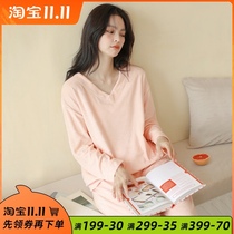 Polar fleece solid color home clothing long sleeve two-piece set autumn and winter pajamas ladies thickened velvet warm can be worn outside