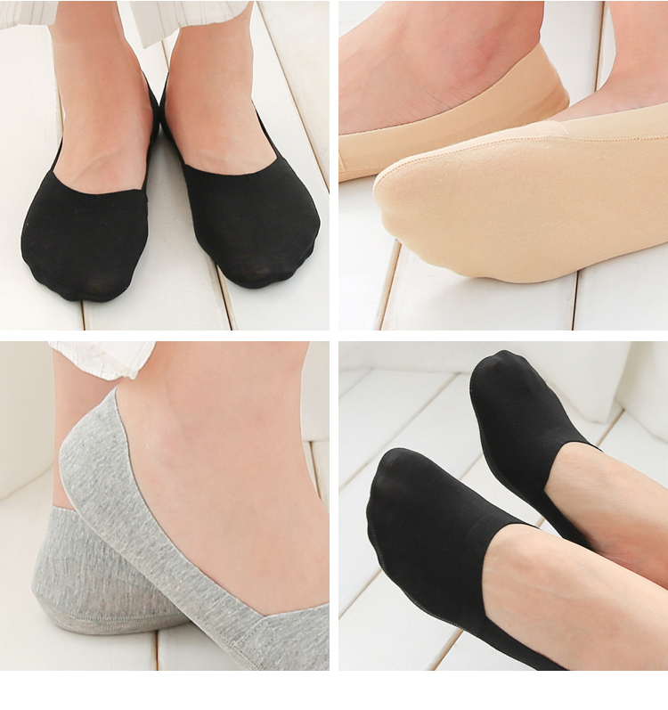 3 đôi vớ cotton sâu và vô hình của Nhật Bản vớ cotton mùa hè không trơn trượt không có dấu vết thấp giúp phụ nữ vớ ngắn mỏng - Vớ hàng tuần tất hàn quốc