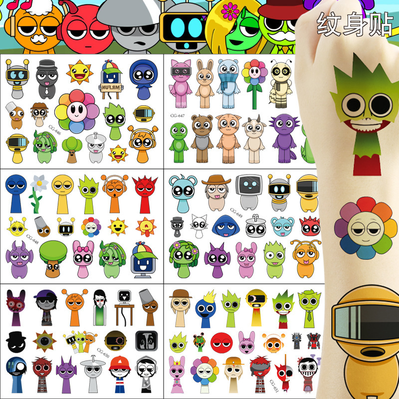 Cartoon Fun Music Character Temporary Tattoo Stickers Waterproof Water Transfer Stickers Kidsren's Party Decoration Stickers Cartoon Fun Music Character Temporary Tattoo Stickers Waterproof Water Transfer Stickers Kidsren's Party Decoration Stickers