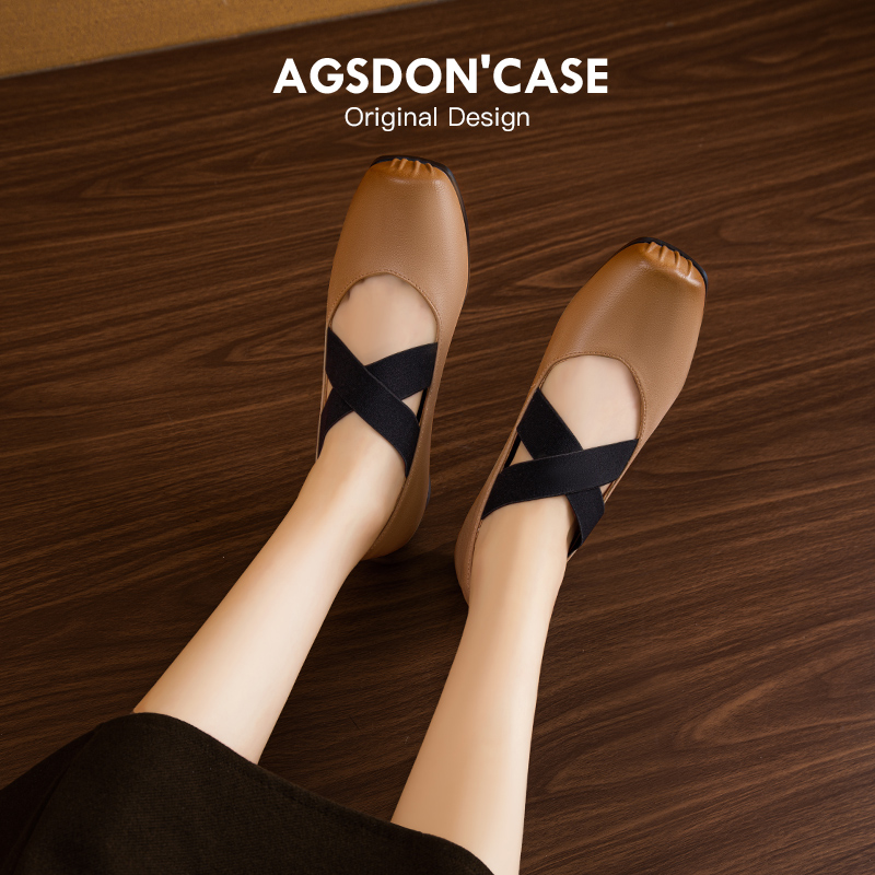 Augustin AG007 シングルシューズ レディース 2025年新作 夏サンダル ピッグノーズ メリージェーン マザーバレエシューズ