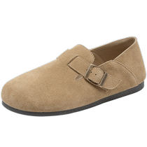 Augushiden Birkenstock shoes for women 2024 new summer genuine leather half slippers breathable flat shoes soft sole Birkenstock shoes