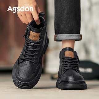 Zapatos de hombre otoño e invierno 2025, nuevas botas de trabajo súper populares, zapatillas altas para jóvenes, botas martin de invierno para hombre