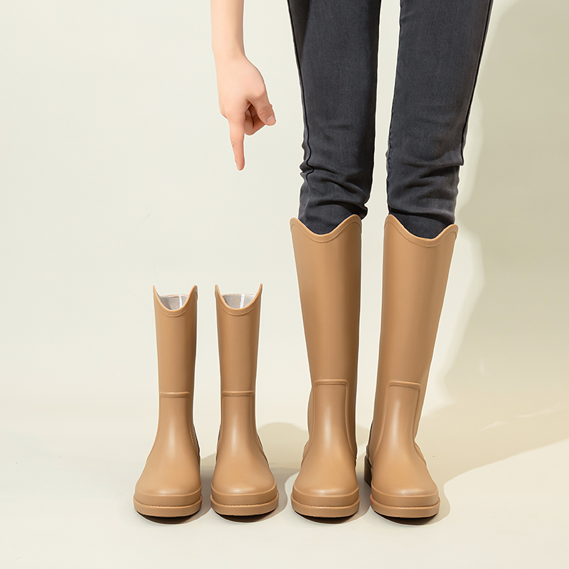 Rain Shoes Women Midtubes Rain Boots Cover Shoes High Cylinder Adults Waterproof Shoes South Korea Ladies Fashion Water Boots Non-slip Wear Resistant Rubber Shoes