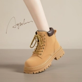 Martens, ботинки на платформе, короткие сапоги, из натуральной кожи, коллекция 2023, осенние