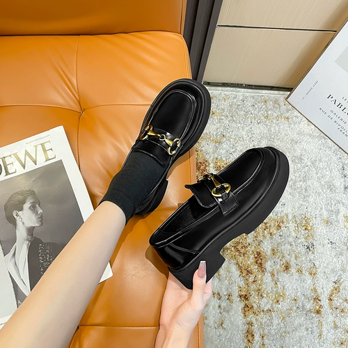 Лоферы на платформе, обувь, универсальные туфли в английском стиле для кожаной обуви на высоком каблуке, в британском стиле, коллекция 2023