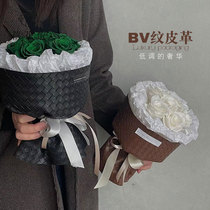 BV TatXX_ENCODE_CASE_CAPS_LOCK_Off Leather Bag Flower Paper Small Scent Wind Flowers Bouquet Wrapping Paper Waterproof Retro Gill Paper Diy Floral Material