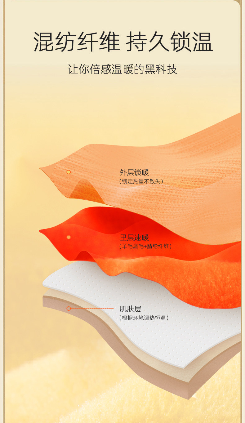 金利来 男女款 羊毛德绒混纺 50S加绒秋衣套装 图6