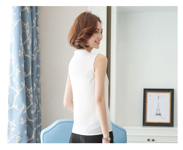 V-neck Sleeveless shirt female Spring and summer The new suit Inner lap Undershirt female Cut sleeve Solid color Chiffon Wear out Vest