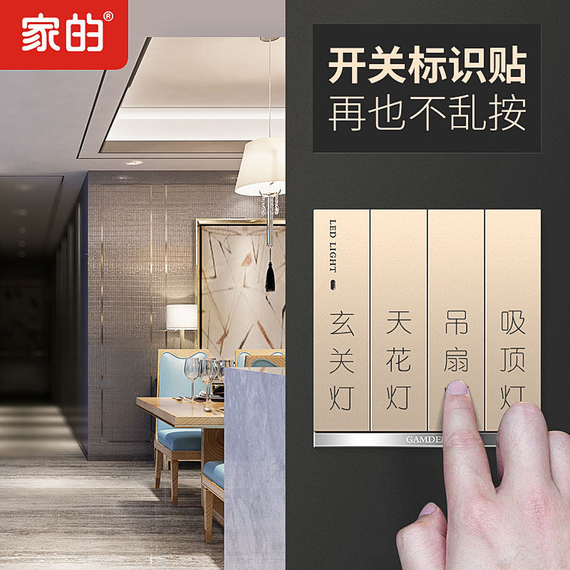 Home's Switch ID Stickers Switch Guide Label Switch Transparent Instructions Stick 1 boxed