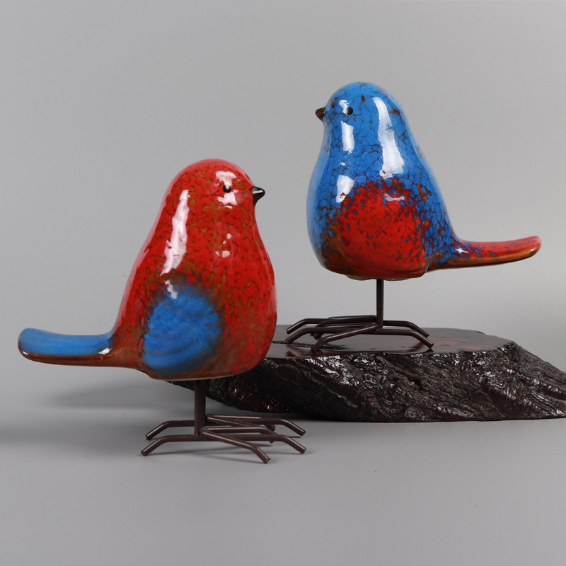 American Countryside Eurostyle Cute ceramic Little Bird Creative Window Courtyard Small Pendulum with soft-fit home Genguan Decorations