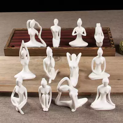 Modern minimalist creative yoga girl ceramic yoga craft home accessories Abstract character wall cabinet small ornaments