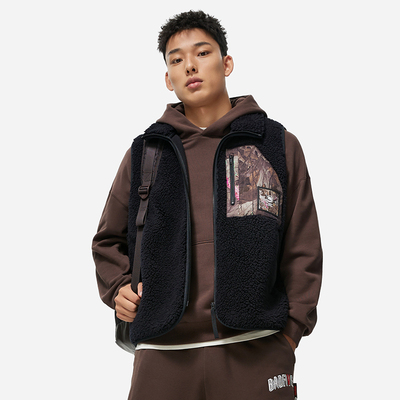 Li Ning, зимний модный трендовый комфортный флисовый удерживающий тепло жилет, оверсайз