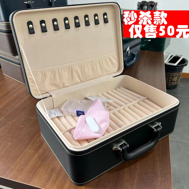 30 bracelet box jade bracelet container jewelry convenient suitcase for precious bracelet 15 gold and silver bracelet pu multi - function box