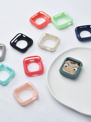 Применимо AppleWatch Candy Silicon Silicon Spatective Case S8 Цветовая рама очарование IWATCHS7/6/5/4/3/2/1/SE возрастное возраст кремниевой полая мягкая оболочка 41 мм/45 мм защитная крышка не повреждена.