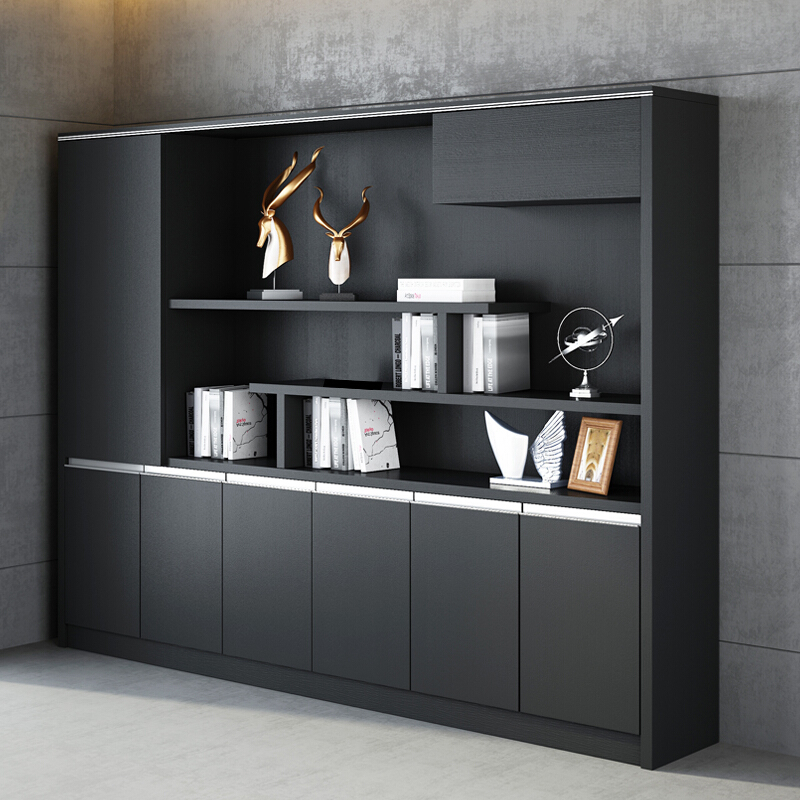 Office furniture file cabinet wooden bookcase background cabinet office archives storage cabinet multi-functional showcase