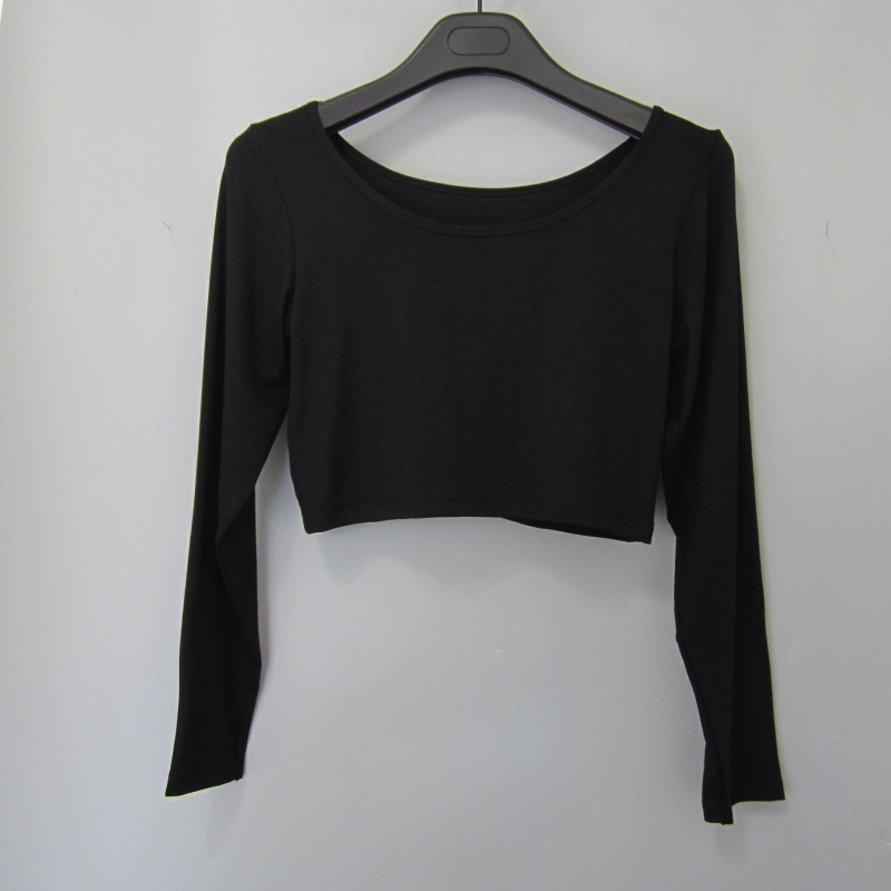 Modal Round Neck T-Shirt for Women, Long-Sleeved, Thin Style for Spring and Summer, Inner Layer Crop Top, Short Cropped Top
