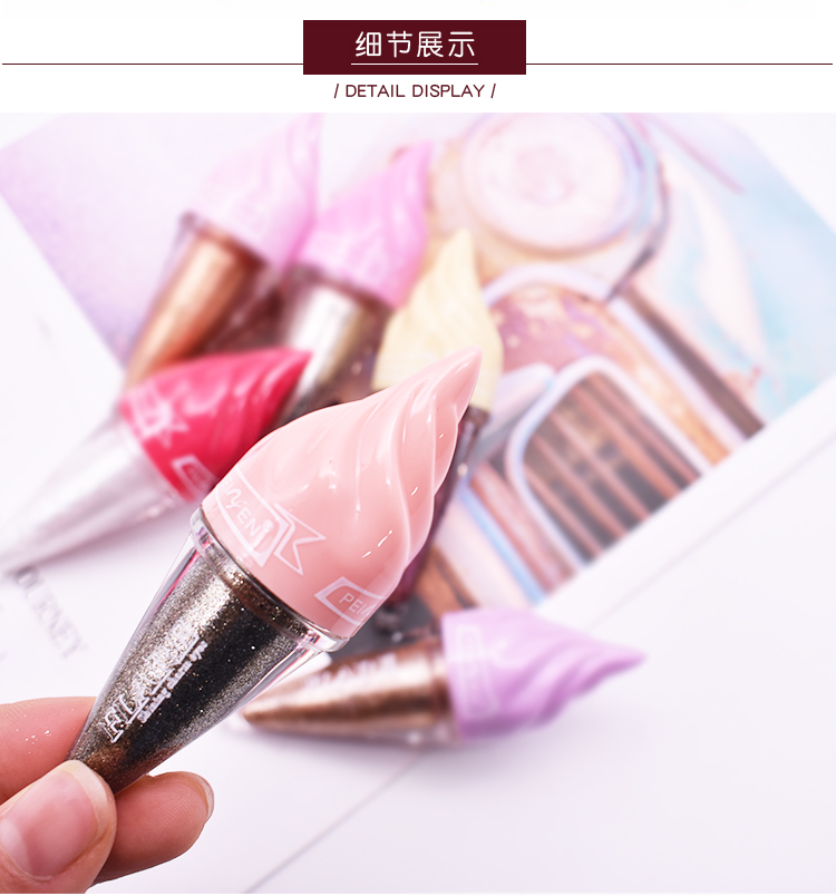 Penny Fen Color Sparkling Diamond Liquid Water Eye Shadow Glossy Pearlescent Long Lasting Ice Cream Eye Shadow P5005 - Bóng mắt phấn mắt novo