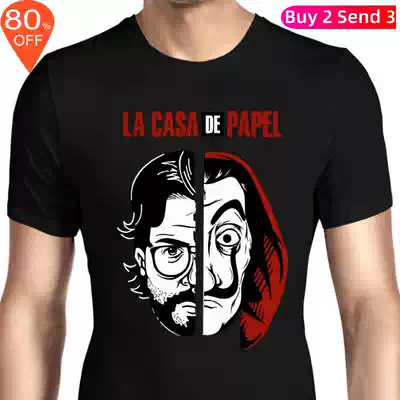 2019 banknote House third season money heist loose fashion men's short sleeve T-shirt summer