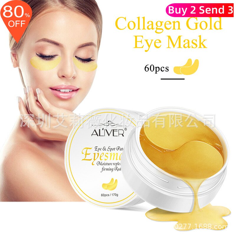 Cross-border bottled bone collagen eye mask golden eye patch can effectively remove dark circles and eye bags to protect eyes