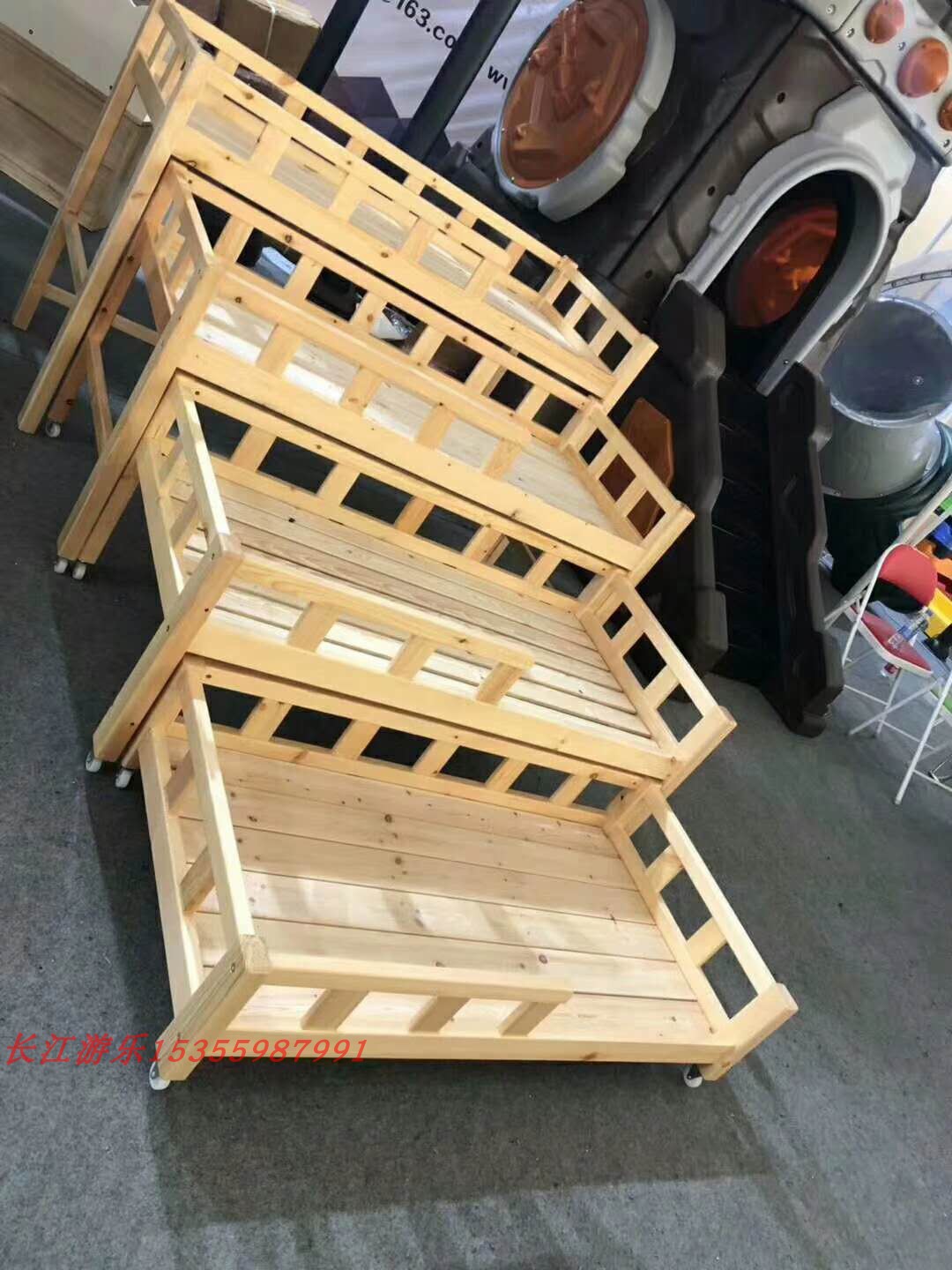 Kindergarten Multilayer Zhangzi Pine Solid Wood Push-and-pull Bed Children Four Floors Nap Drawer Bed Baby Up And Down High And Low Bed