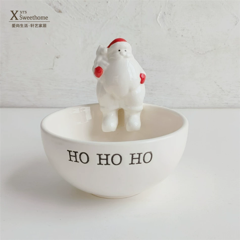 Выходной американский красный рождественский набор посуды Santa Claus миска для риса орех клип подвеска олень