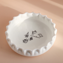 W1962 export American ceramic white creative bottle cap design utensils shaped flat bottom bowl storage Dish Snack Bowl