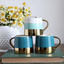 W1962 export UK JL gold-plated blue-green half gold trumpet coffee cup small mug ESCO espresso cup