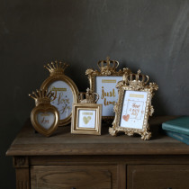 W1962 new European style vintage golden resin photo frame frame decoration home decoration 3 inch 7 inch hanging