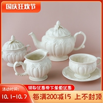 W1962 export European vintage cream berry leaf three-dimensional flower teapot coffee cup milk pot sugar jar
