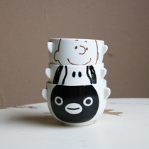  W1962 Exported to Japan ceramic matte texture small ears peanut dog Snoopy cartoon childrens small bowl