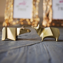  W1962 India imported handmade brass handmade ornaments Buffalo scalper ornaments Paper town chopstick holder