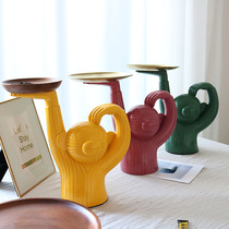 W1962 new color cool monkey modeling desktop small tray cake tray ornaments monkey creative plate