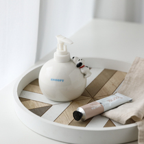 W1962 export Japanese ceramic peanut dog snoopy ceramic lotion bottle hand sanitizer shower gel bottle bath