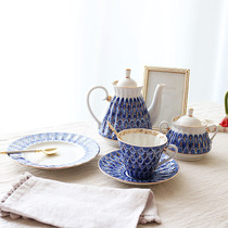 W1962 Russian imported Lomonosov forget-me-not black tea cup saucer tea cup coffee cup dessert plate