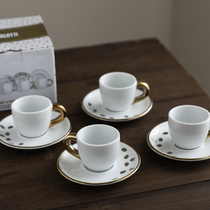 W1962 export Italy B home ceramic gold handle Espresso Espresso cup set 80ml