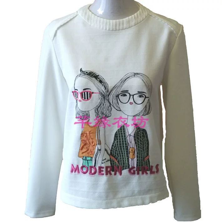 Серия Le нарезка модная дикая повседневная кукольная аватар pattern shirt/53408/AB4-5