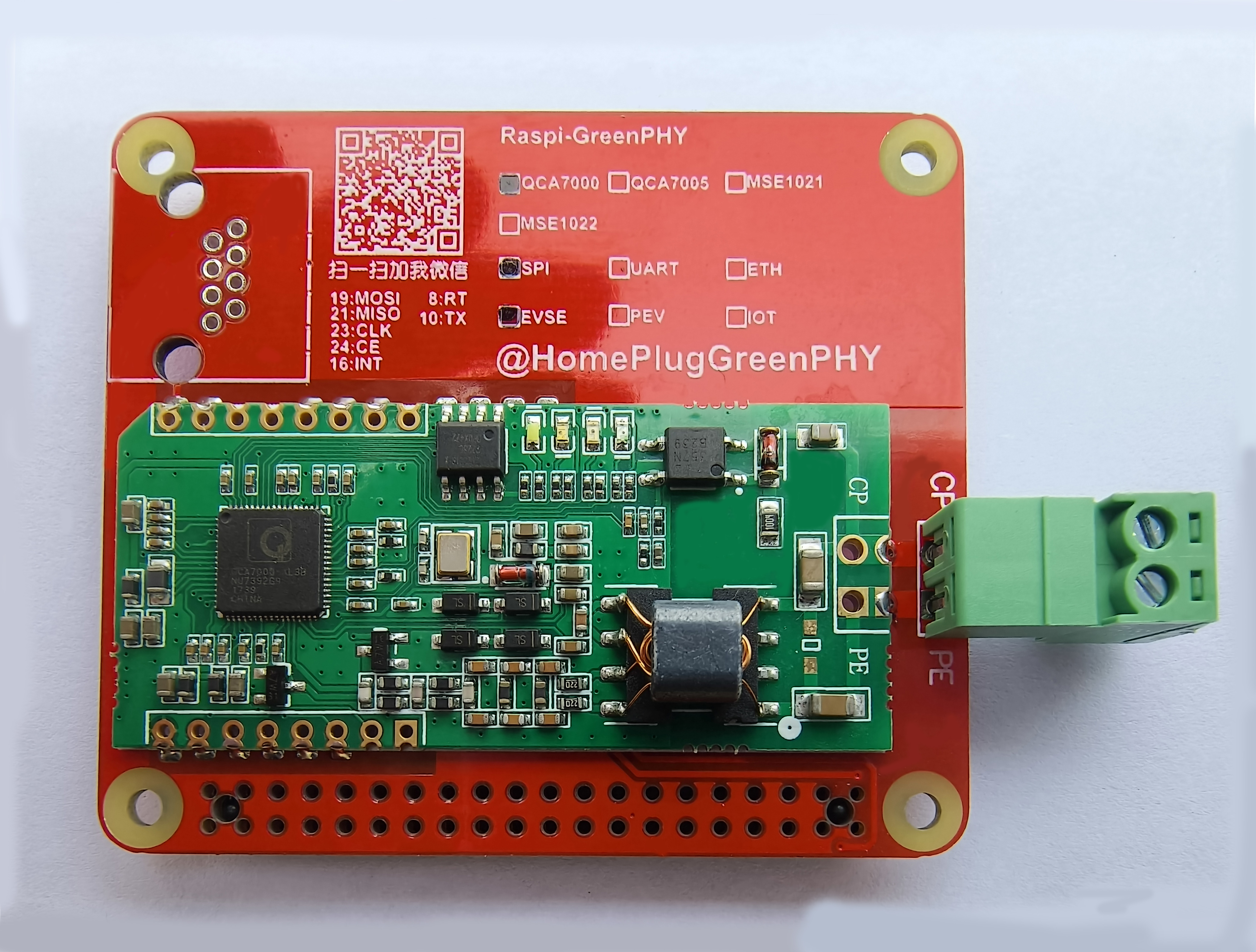 QCA7000 7005 Development Board HomePlugGreenPHY ISO15118 Raspberry Pi