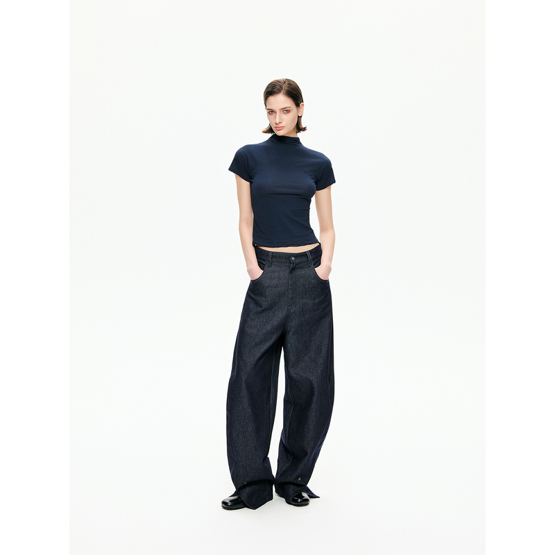 Stanhope St Vintage Raw Denim Scimitar Mid-Low Rise Jeans