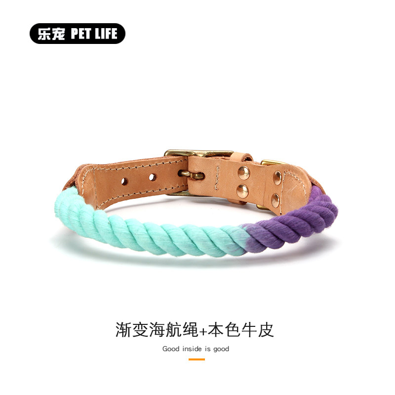 Dog collar adjustable corgi tag lettering anti-lost method Dou Tide brand medium-sized dog Shiba Inu pet neck sleeve traction rope