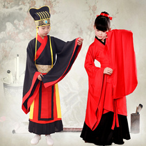 Childrens ancient costumes Chinese learning costumes ceremonial ceremonial costumes rituals wide-sleeved Hanfu June 1 performance clothing