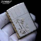 Латунная золотая матовая зажигалка ручной работы на керосине