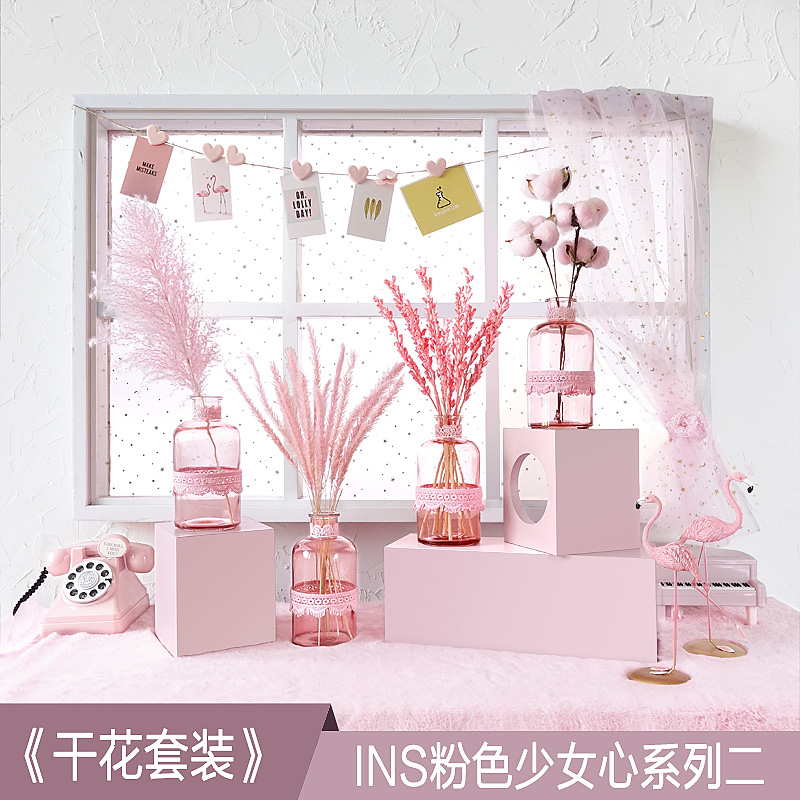 Usd 12 99 Dried Flower Bouquet Net Red Ins Dried Flower Bouquet Net Red Ins Ornaments Gl Vase Home Furnishings Transpa Small