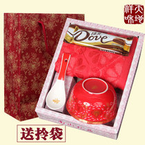 Funeral supplies thank you gift cotton towel Dove chocolate bone porcelain Lotus birthday bowl funeral gift bag