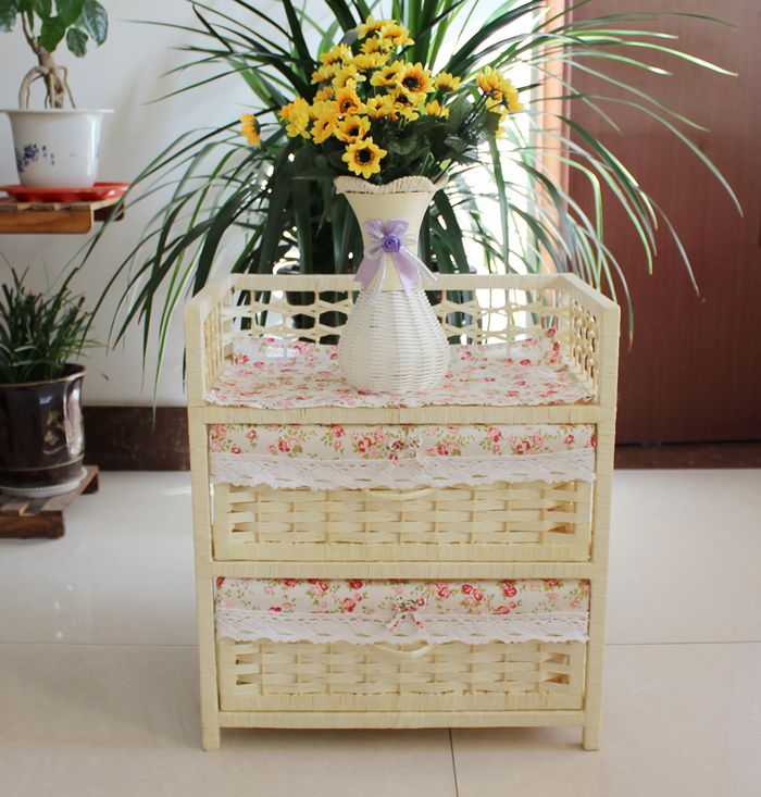 Tianyuan Yi nhà rơm mây tủ lưu trữ đơn giản phong cách châu Âu tủ tủ đầu giường bé tủ quần áo ngăn kéo phong cách mục vụ - Buồng mẫu tủ giày dép bằng gỗ