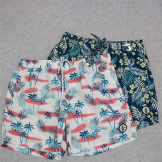 Пляжные шорты 外贸 男士夏季户外印花夏威夷速干沙滩短裤单层轻薄运动裤 四分裤