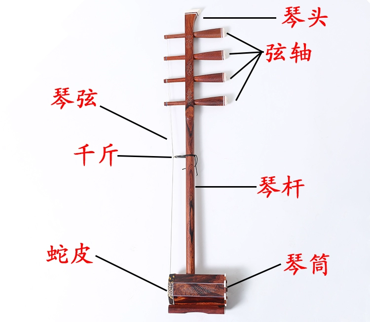 Gỗ hồng sắc đen và đỏ bốn phụ kiện nhạc cụ Hu để gửi dây cung hộp rosin Qin mã thanh cao thanh bạc Huqin túi - Nhạc cụ dân tộc